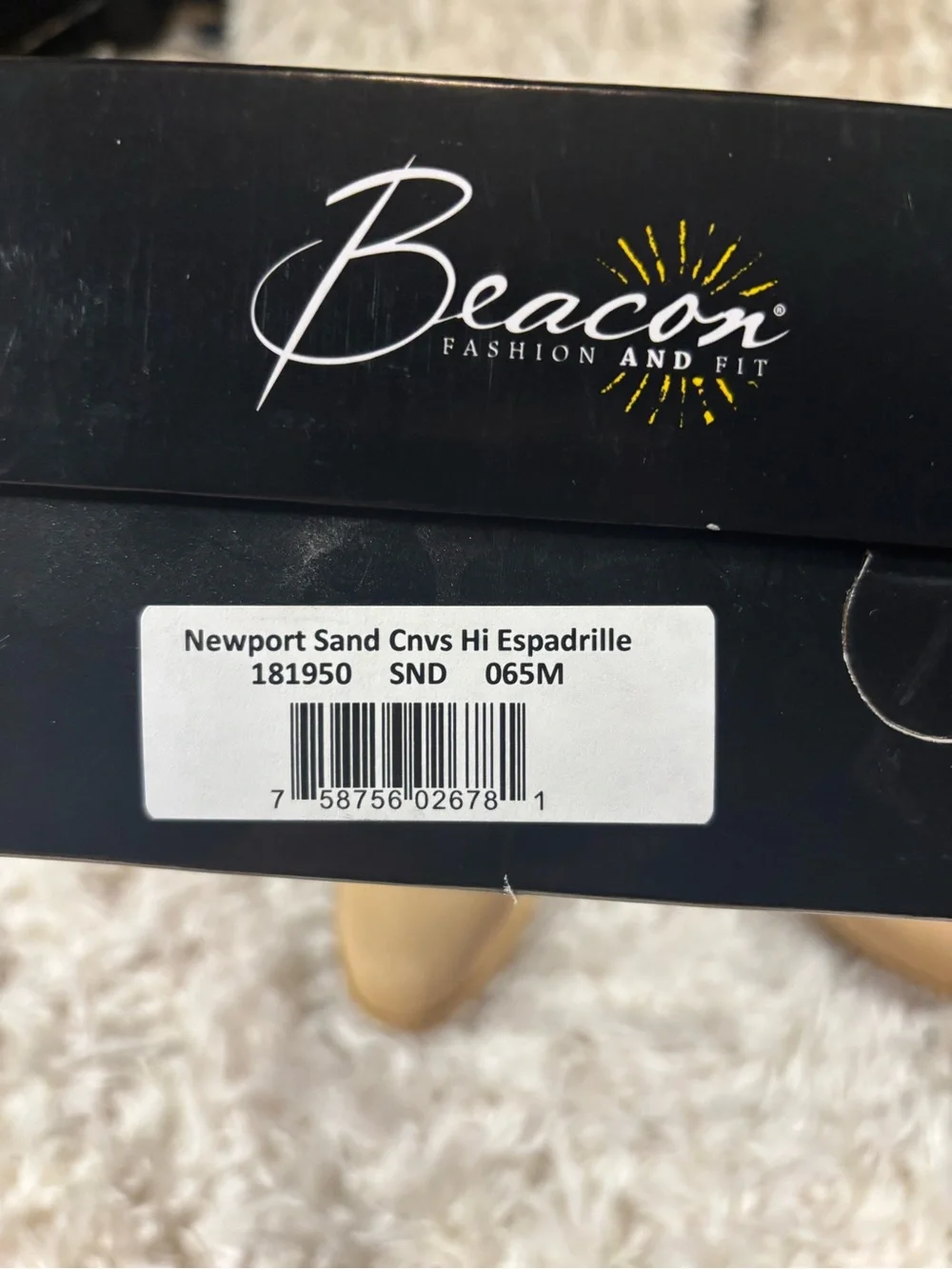 Beacon Tan Canvas Espadrille Wedges-like new in box-6.5